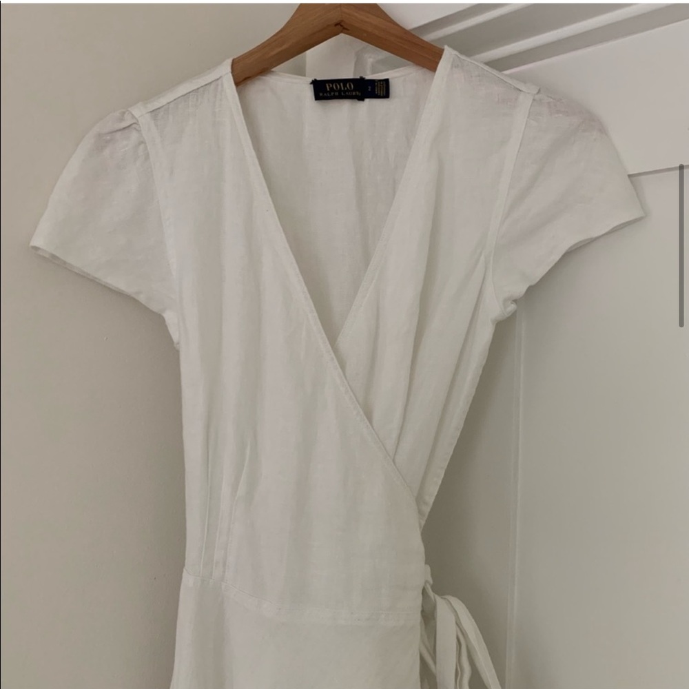 New Ralph Lauren Linen Maxi White Long Dress - Picture 4 of 13